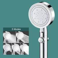 หัวฝักบัวสำหรับห้องน้ำประหยัดน้ำแรงดันสูงได้5โหมดปรับได้ One-Key Stop Water Massage Eco Shower Accessories