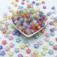 New 50pcs 10mm Acrylic Color Five-pointed Star Loose Beads Children Handmade DIY Bracelet Necklace Beaded Jewelry Accessories DIY accessories and othe