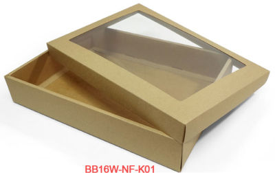 กล่องใส่ของขวัญ ของรับไหว้ ขนาด 26.1 x 35.4 x 6.2 เซนติเมตร *เลือกจำนวนและแบบฝาครอบ กล่องฝาครอบ คราฟท์ ( bb16 )