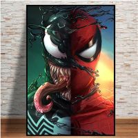 Spider-Man และ Venom การ์ตูน Supervillain ผ้าใบ Art Giclee พิมพ์ภาพยนตร์โปสเตอร์ภาพวาดผนังตกแต่งภาพจิตรกรรมฝาผนังภาพ