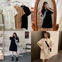 **New**♡ Polo dress♡ มินิเดรสคอปกโปโลทรงโอเวอร์ไซต์