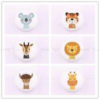 1Pcs Cartoon Animal Pattern Handles Single Hole Knobs Lattice Drawer Knob and Handle Furniture Cupboard Round Handles