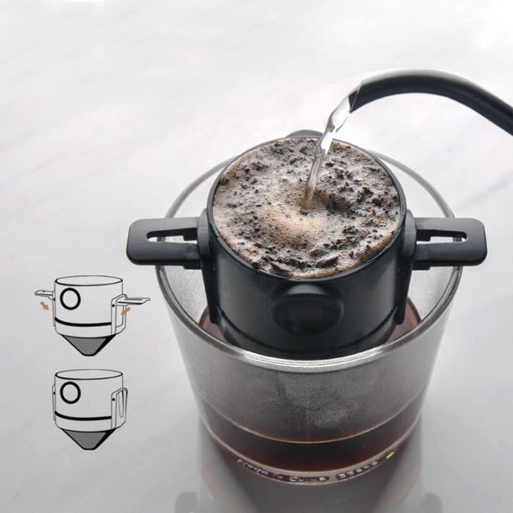 ชุดถ้วยชาหยดกาแฟแก้วกาแฟ304สแตนเลสใช้ซ้ำได้ที่วางชาใช้ซ้ำได้หยดหม้ออุปกรณ์ชงกาแฟ