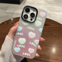 【สำหรับ iPhone】เคสโทรศัพท์หัวใจน่ารัก TPU เคสไอโฟนเลเซอร์  อ่อนนุ่ม for iphone 14 ProMax 13Pro 12Pro Max 11Pro XSMax XR X 8/7 Plus SE 2022  เคสโทรศัพท์กันกระแทก