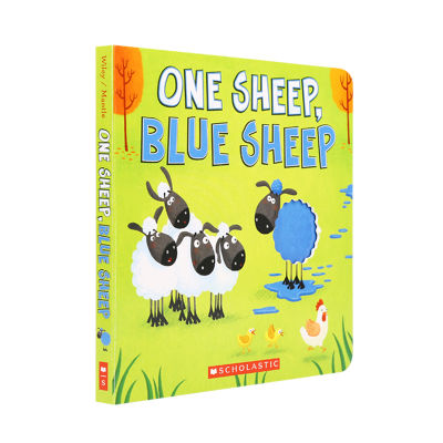Kaidick book one sheet blue sheet a sheep, blue sheep English childrens Enlightenment digital enlightenment cognition Book Color interesting hole Book paperboard English original picture book