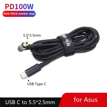 USB 3.1 Type-C Male to DC 5.5 2.5mm Power Jack Short Cable