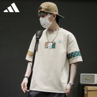 Adidas เสื้อยืดคอกลม แขนสั้น ผ้าฝ้าย 100% สําหรับผู้ชาย และผู้หญิง