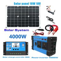 Solar Inverter Car Power Inverter LCD Voltage Screen Display Converter 4 USB Interfaces Multiple Protection for Car Appliances