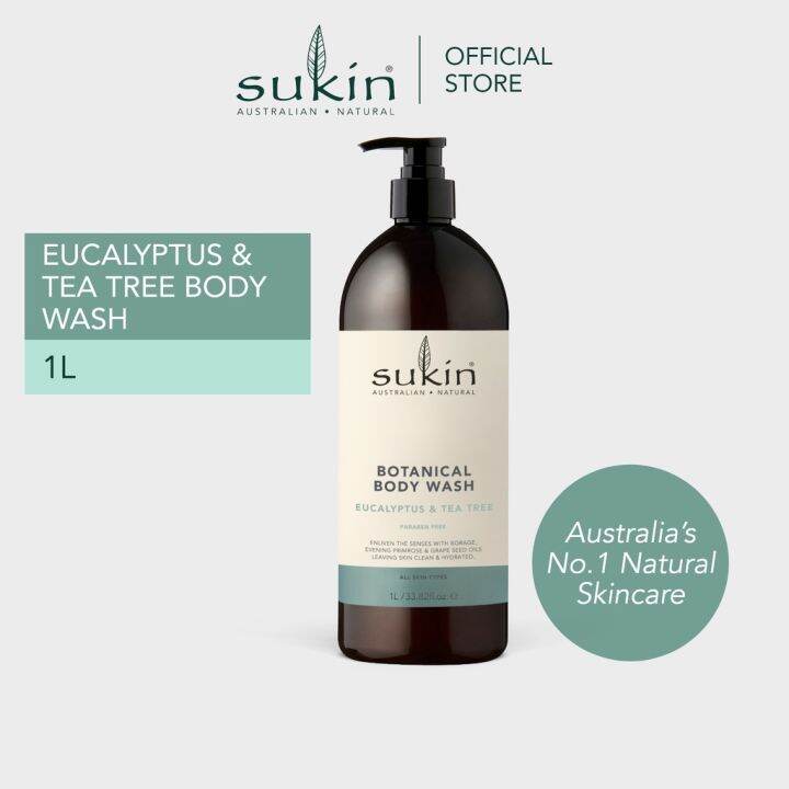 Sukin Botanical Body Wash Eucalyptus & Tea Tree 1 Liter Lazada