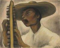 Diego Rivera พิมพ์ผ้าใบคนเล่นพิณในภาพวาดที่มีชื่อเสียงหลอดตกแต่งศิลปะบนผนัง Xinch