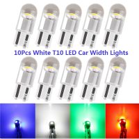 【คุณภาพสูง】หลอดไฟ t 10 led w 5 w สีขาว 10 ชิ้น สําหรับตกแต่งภายในรถยนต์