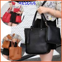 HESONG 4Pcs/set ความจุสูงมาก กระเป๋า Crossbody แบบพกพาได้ ลำลองแบบสบายๆ ชุดกระเป๋าผู้หญิง แฟชั่นสำหรับผู้หญิง หนังพียู กระเป๋าแบบสะพายไหล่ ผู้หญิงผู้หญิงผู้หญิง