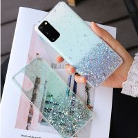 Silver Foil Glitter Powder Clear Phone Case For Samsung Galaxy A72 A52 A42 A32 M51 A70 60 50 40 30 20 A41 31 A21S Soft TPU Cover