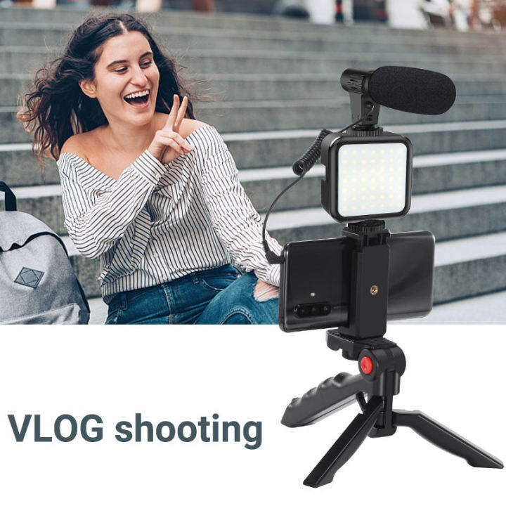 Portable Vlogging Kit Video Making Equipment with Tripod with LED