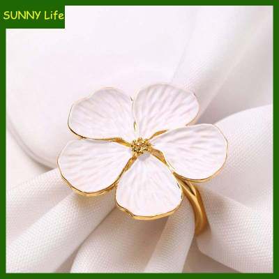 【 Lucky】6ชิ้นดอกไม้หัวเข็มขัดผ้าเช็ดปากแหวนผ้าเช็ดปากแหวนผ้าเช็ดปากแหวนผู้ถือผ้าเช็ดปาก,ใช้สำหรับงานแต่งงาน,เทศกาล,จัดเลี้ยง,ตกแต่งงานเลี้ยงประจำวัน