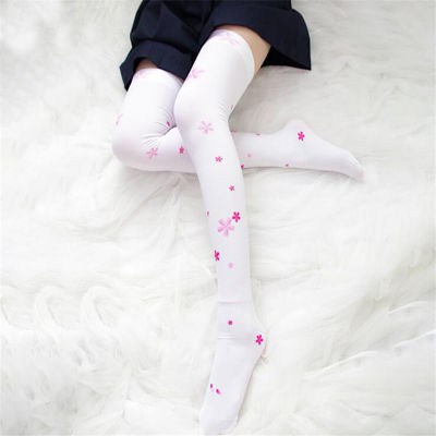 stockings woman socks kobieta skarpety thigh high socks lolita medias Sexy printing Plum blossom poker Takato Japan student Loli
