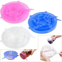 【hot】 6pcs Reusable Silicone Fresh-keeping Lids Food Cover for Bowl Cap Stretch Lid Cookware