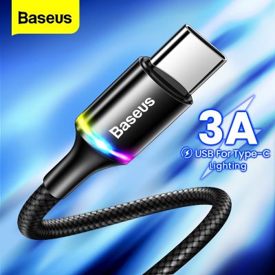 Baseus 3A สายเคเบิล USB ชนิด C,S21ที่ชาร์จสำหรับ Samsung เร็ว Xiaomi Mi สายชาร์จ USB-C Poco สายรับส่งข้อมูล Corde โทรศัพท์มือถือ3เมตร