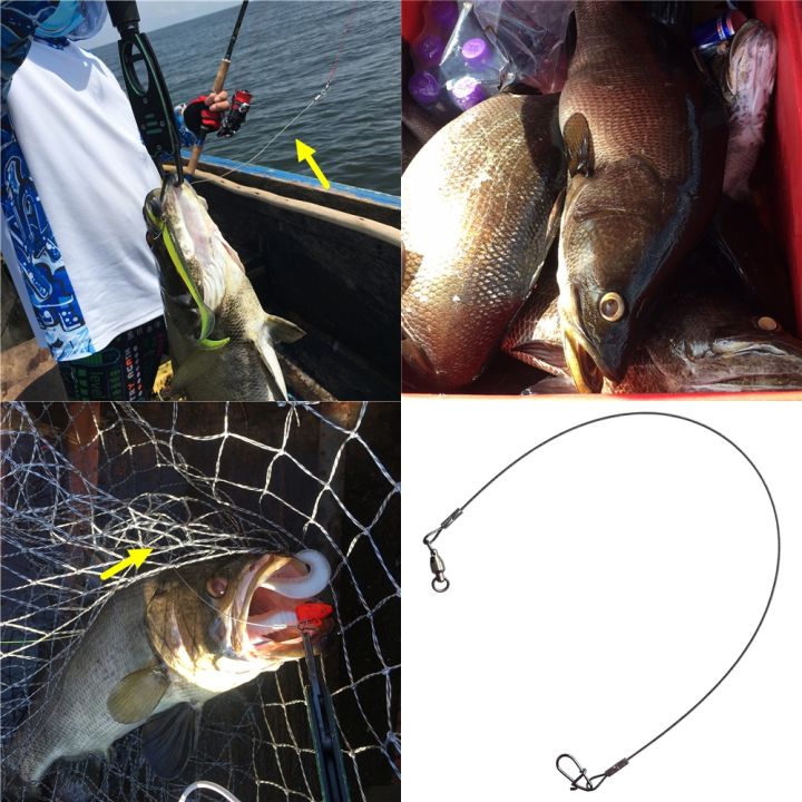 สายจูงเบ็ดตกปลาเรืองแสง-olta-อุปกรณ์เสริมตกปลา5ชิ้น-ล็อต-เอ็นตกปลากันกัดหมุนได้น้ำหนัก15กก-30ซม