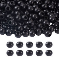 Pandahall 200Pcs 20mm Natural Wooden Beads Spacer Big Hole Round Balls Wood Beads for DIY Craft Decor Jewelry Making Black White