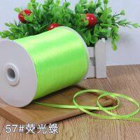 Hot 3 mm Fluorescent yellow Satin Ribbons Wedding Valentines Day Decoration Gift Wrapping Handmade DIY Fabric 10 Meters/lot Gift Wrapping  Bags