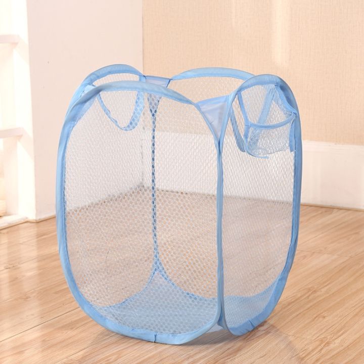 yf-1pc-large-laundry-basket-storage-light-nylon-mesh-foldable-household-dirty-clothes-bag-washing-child-organization