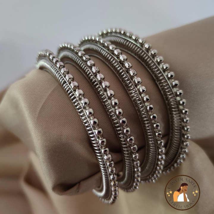 (INDIAN SILVER BANGLE SET Lazada