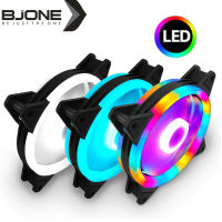 พัดลมคอม RGB ขนาด 120x120x25mm พัดลมเคส พัดลมคอมพิวเตอร์ 120mm Double Aperture ไฟหมุน Computer Cooling Fan