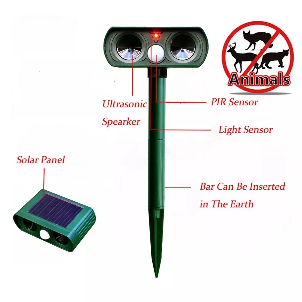 COD-Local Delivery】Solar Energy Ultrasonic Animal Repellers Outdoor  Waterproof Animal Repellent Bird Repellent Devices | Lazada PH