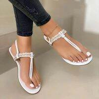 Hot sell Women Shoes 2023 Summer New Fashion Rhinestone Casual Sandals Women Flat Beach Flip-flops Women Plus Size 43 Zapatos De Mujer