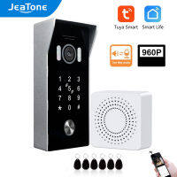 JeaTone ออดไร้สายพร้อมกล้อง WiFi กลางแจ้ง960P Tuya กระดิ่งประตู Night Vision Monitor ประตูอินเตอร์คอมในบ้านส่วนตัว