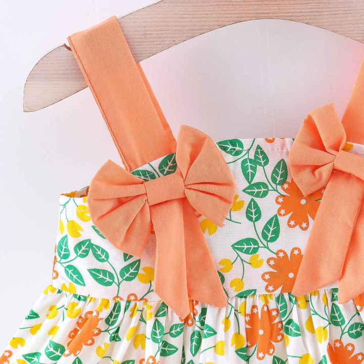 summer-baby-girls-dress-children-sleeveless-bowknot-floral-printed-suspenders-cute-party-princess-dresses-sweet-clothes-with-hat