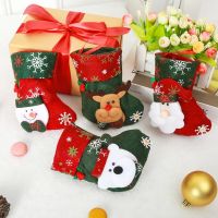 Christmas Stockings Non-woven Fabric Stocking Gifts Holder Decoration Mini Present Bag for Kids Family Holiday Xmas Party Decor Socks Tights