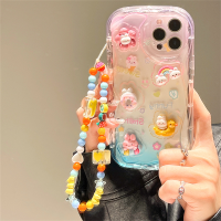 เคสโทรศัพท์นิ่มมีสายคล้องโซ่ผลไม้รูปกระต่าย3D น่ารักสไตล์เกาหลีพร้อมลายลูกอมใสสำหรับ iPhone 14Pro Max 12 Pro 13 11 XR