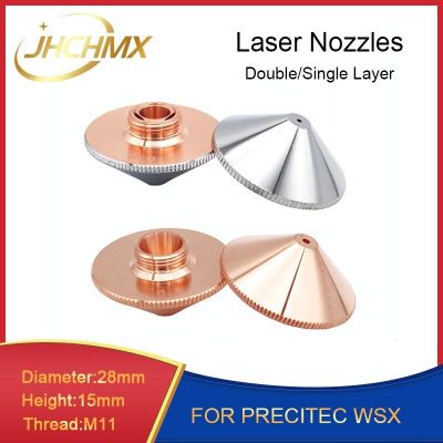 JHCHMX WSX Hans Laser Nozzles Single/Double Layer Dia.28mm H15 M11 Caliber 0.8-4.0mm for Precitec Nozzles P0591-571-0001