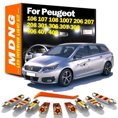 【CW】MDNG Canbus LED Interior Map Dome Light Kit For Peugeot 106 107 108 1007 206 207 208 301 306 307 308 406 407 408 Car Led Bulbs