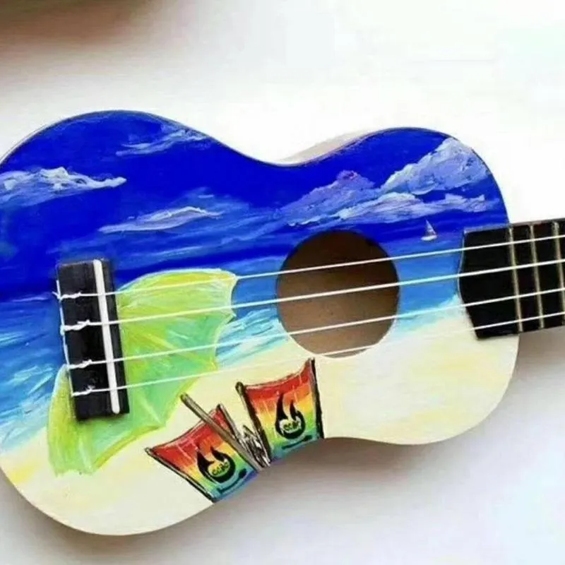 21 Inch Ukulele Diy Kit Hawaii Guitar Handwork Support Painting Children  Toy Assembly For Amateur Kids (21 Inches)