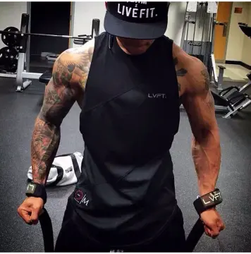 Live Fit Lvft Apparel Men's Go Hard T-Shirt Black Bodybuilding Sports Active