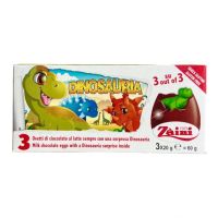 ? ไข่เซอร์ไพรส์ ไดโนเสาร์ มิลค์ช็อกโกแลต | Zaini Dinosauria Milk Chocolate Surprise eggs 3x20g [60g]