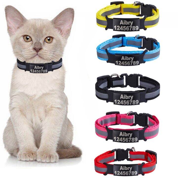 Popkozzi Custom ID Name Tag Cat Collar Bell Necklace Safety Reflective