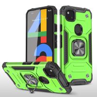 【Great. Cell phone case】สำหรับ Google Pixel 4A เกราะกันกระแทกกรณีสำหรับพิกเซล4A 4 A 5กรัมวางป้องกัน Defender แม่เหล็กผู้ถือแหวนที่ครอบคลุมกรณี