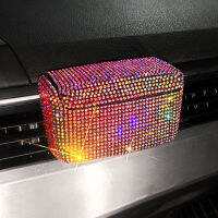 Auto Car Small Ashtray Led Light Portable With Lid Glitter Diamond Bling Air Outlet Ashtray for Women for Car Home Office