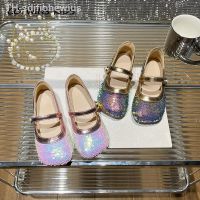 【hot】♧☜✑  Shoes 2023 Kids Fashion Brand Mary Flats Baby Toddler Glitter Pearls Non Soft Sole