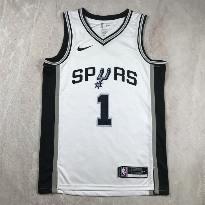 High Quality】Men's New Original NBA San Antonio Spurs #1 Victor Wembanyama  Association Edition Jersey Heat-pressed White