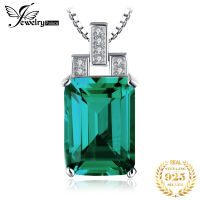 JewelryPalace 6ct จำลอง Nano Emerald 925เงินสเตอร์ลิงจี้สร้อยคอผู้หญิงอัญมณี Choker ไม่มี Chain