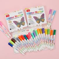 12/24 Colors Set Glitter Markers Paint Pens for Painting Scrapbooking DIY Craft Making Art Supplies Card Making Coloring