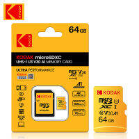 Kodak 100 TF ไมโครการ์ด SD หน่วยความจำการ์ด MicroSD คลาส10 64GB 128GB 256GB พร้อมอแดปเตอร์ SD การ์ดสำหรับกล้องแท็บเล็ตโทรได้ Gopro