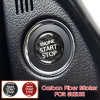 Car Interior Sticker For Suzuki Swift Alto Ignis S Cross Alivio Kizashi Real Carbon Fiber Engine Start Stop Button Cover Trim