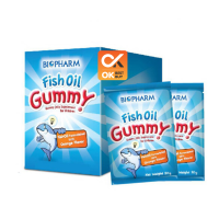 [ซอง 20 g]ขนมวุ้นเจลาตินสำเร็จรูป ผสมน้ำมันปลา Biopharm Gummy Fish Oil (วันหมดอายุ 12/4/24)