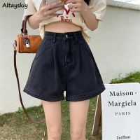 S-4XL Shorts Women High Waist Denim Vintage Casual Wide Leg All-match Hotsweet Chic Fashion Trouser Korean Style Simple Summer